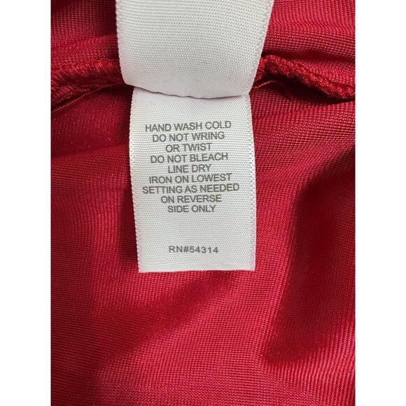 New Rich Red Velvet Ruched Mock Neck Dress Long Sleeves Size 20W Plus Sz Velour - Picture 7 of 7